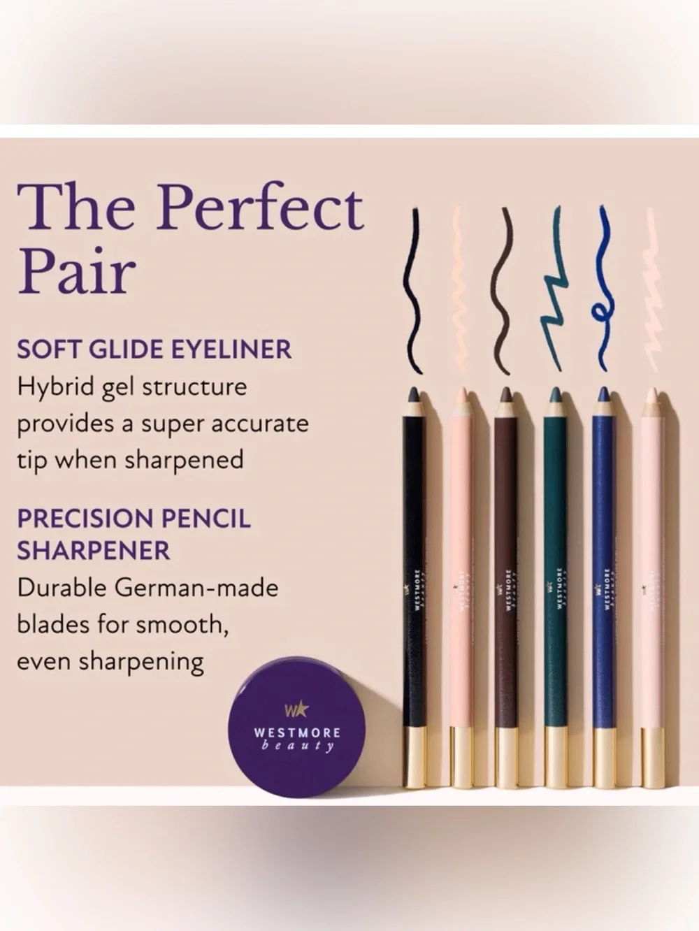 Westmore Beauty Lasting Effects Soft Glide Eyeliner Ultra Black Waterproof NIB